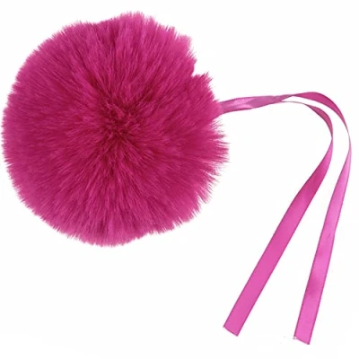 Image of Cerise Pink Giant 11cm Faux Fur Pom Gift Wrap, Home Decor &amp; Crafts