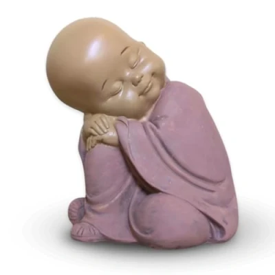 Image of Baby Buddha Statuette SB3 Zen and Feng Shui Decoration To Create a Relaxing Atmosphere Gift Idea Lucky Charm Height: 13 cm Colour: Beige Dusky Pink Zen&#039;Light