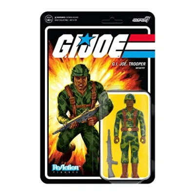 Image of SUPER7 G.I. Joe Trooper Clean Shaven (Brown) 3.75 in Reaction Figure