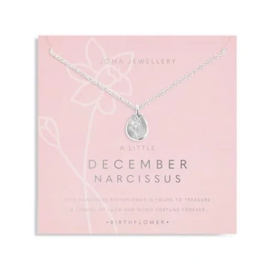 Image of Joma Jewellery BIRTHFLOWER A LITTLE Necklace DECEMBER Silver Plated 46cm with 5cm extender