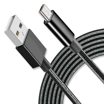 Image of Micro USB Cable Nylon Braided Android Charger Fast Charging Compatible with Samsung Galaxy S7/S5/J3/J5/J7, Huawei, HTC, LG, Kindle, Nexus, Nokia and More (1 Metre)