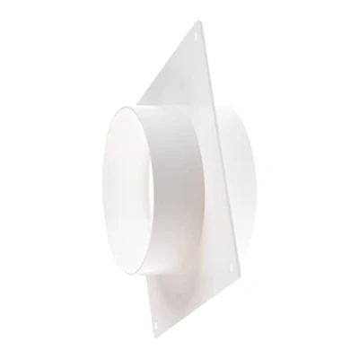 Image of Steinberg14 White Ø 100mm / 4&quot; Round Wall Flange, PVC Connector for Ventilation Pipe