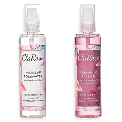 Image of ClaRose 100% Vegan Micellar Water 150ml with Hyaluronic Acid and Deep Cleaning Face Gel