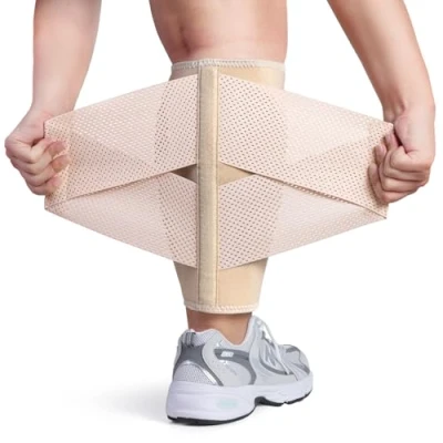 Image of iDonua Swollen Lower Leg Calf Compression Brace for Swelling Women, Pressure Adjustable Support Bandage Varicose Vein, Edema, Torn Muscle, Soreness, Strain, Cramps L/XL