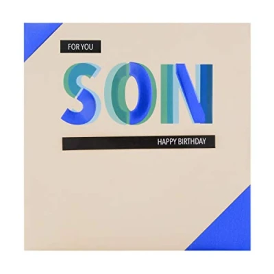 Image of Hallmark Birthday Card For Son Contemporary Embossed Text Design