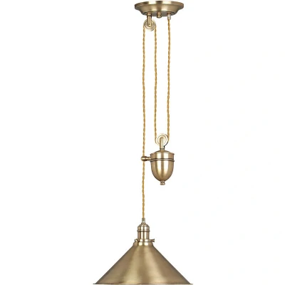 Image of Provence 1 Light Dome Ceiling Pendant Aged Brass, E27