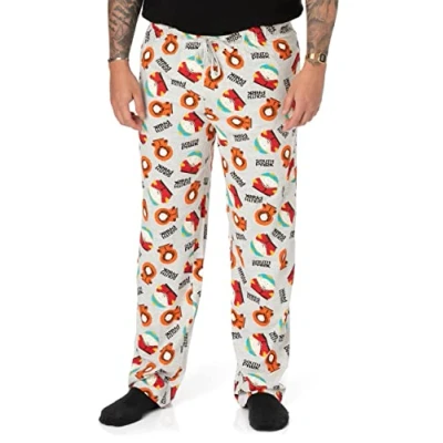 Image of South Park SOUTHPARK Mens Lounge PantsAdults Characters Eric Kenny Stan Kyle Pyjama TrousersAnimated Comedy Series Grey Drawstring Bottoms Merchandise, L