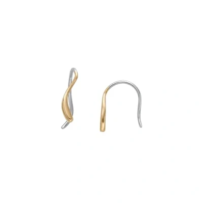Image of Skagen Women&#039;s Kariana Essential Waves Gold Tone Stainless Steel Drop Earrings (Model: SKJ1780710)