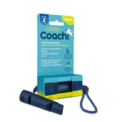 Image of Coachi Two Tone Whistle, Train Dogs, Different Commands, Tough Material, Adjustable Reflective Lanyard, Traditional, Recall Training, Lightweight &amp; Compact, Dog and Puppy Training