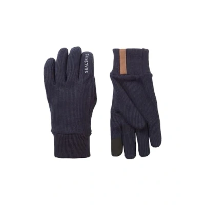 Image of SEALSKINZ Necton Windproof All Weather Knitted Glove Cold, Dark Navy, S