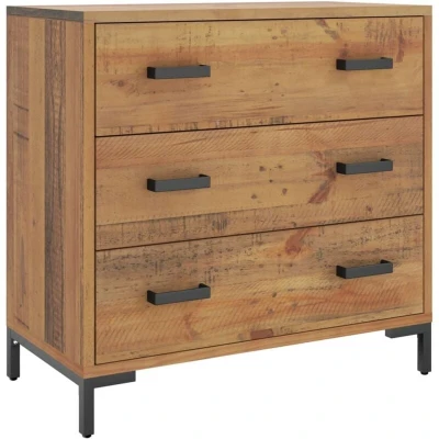 Image of vidaXL Chest of Drawers 75x35x70 cm Solid Pinewood