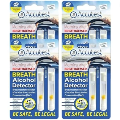 Image of Accutest Disposable Breathalyser 8 Tests EU France Certified, Quick Alcohol Tester Kits UK &amp; Breathalysers
