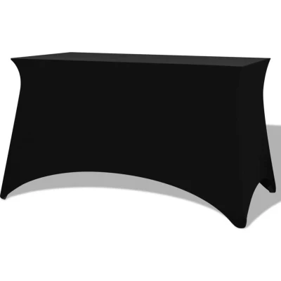 Image of vidaXL Stretch Table Slipcovers 2 pcs 183x76x74 cm Black