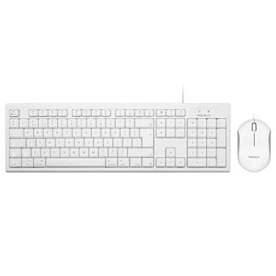 Image of Macally QKEYCOMBO UK, USB extended keyboard for Mac, bundle includes 3 button optical mouse, english QWERTY layout