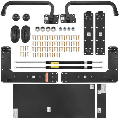 Image of VEVOR Murphy Bed Kit, Queen Size, Vertical Deluxe DIY Wall Mechanical Hardware Pneumatic Lever Heavy Duty Frame Support, Folding Cabinet Space Saving Design for Guestroom