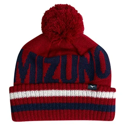 Image of Mizuno Mens Breath Thermo Bobble Hat Red One Size