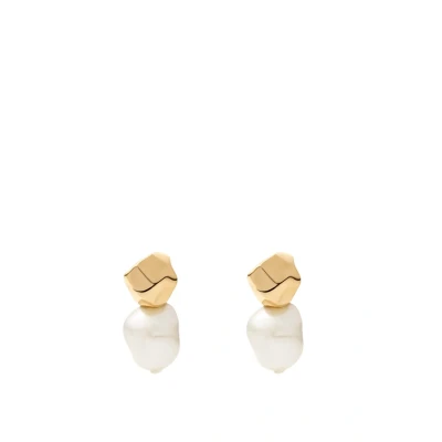 Image of Skagen Agnethe Pearl Women&#039;s Gold Tone Stainless Steel Earring, SKJ1881710