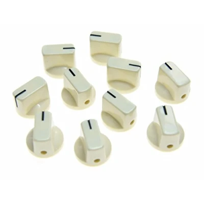 Image of Dopro 10pcs Guitar AMP Effect Pedal Knobs Pointer Knob with Set Screw Aged White