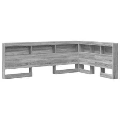 Image of vidaXL Storage Headboard with Shelf Grey sonoma 120 cm Engineered wood