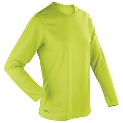 Image of Spiro Quick Dry Long Sleeve Ladies T Shirt Lime Green