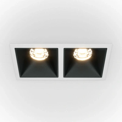 Image of Maytoni Alfa LED Twin Recessed Downlight White, Black, 900lm, 3000K