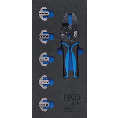 Image of BGS 4027 Tool Tray 1/3: Crimping Pliers Set with 5 Pairs of Pressing Jaws