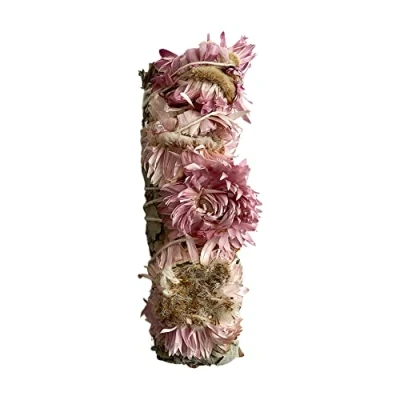 Image of VIE Wholesale Pink Sunflower and White Sage Smudge Sticks, 4&quot;, 10 Pieces
