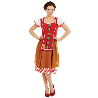 Image of Fun Shack Gingerbread Costume Women Man Adult Fancy Dress Christmas Costumes For Small