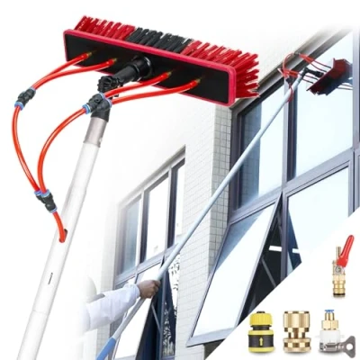 Image of XRB2050 Multi Purpose Telescopic Hydrocleaner with 35cm Brush Head, 3 12m Extendable Cleaning for Solar Panels Windows Trucks Buses and Cars 7m