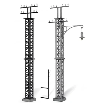 Image of Miniart 1:35 Scale Telegraph Poles Plastic Model Kit (Grey)