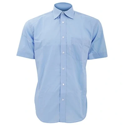 Image of Kustom Kit Mens Short Sleeve Business Shirt (15.5inch) (Light Blue)