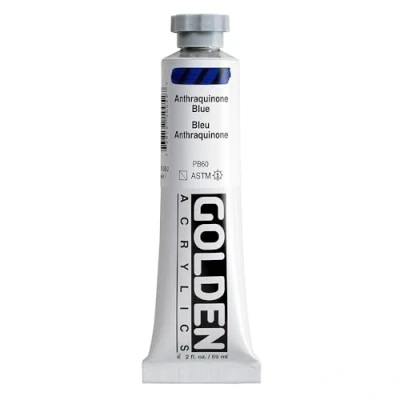 Image of Pro Art Golden Heavy Body Acrylic Paint 2 oz Anthraquinone Blue
