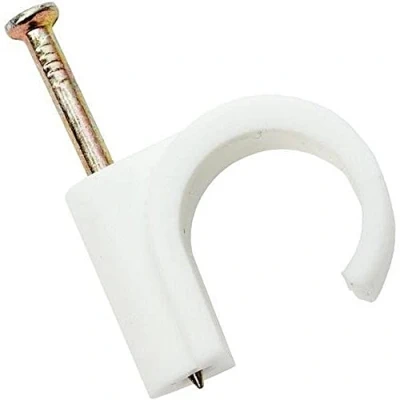 Image of Merriway BH04502 (25 Pcs) Nail In Pipe Clip with Masonry Nail, 15 mm Pack of 25 Pieces