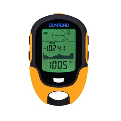 Image of SUNROAD Mini Multifunction Barometer Digital Compass Stopwatch Altimeter Pocket Watch Hiking Camping Thermometer Hygrometer Weather Forecast LED Torch Flash Wristwatch