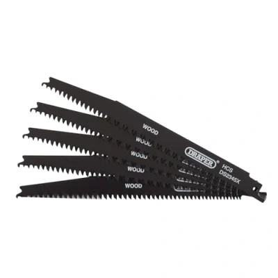 Image of Draper Reciprocating Saw Blades for Wood and Plastic Cutting, 200mm, 6 10tpi (Pack of 5)