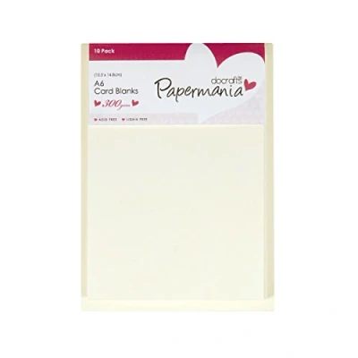 Image of Papermania A6 300 GSM Card Blanks and Envelopes, Pack of 10, Cream PM150101