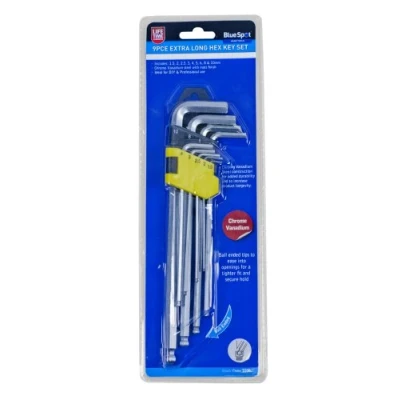 Image of Blue Spot 15362 Extra Long Hex Key Set (9 Pieces)