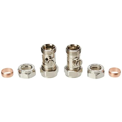Image of Plumb Pak Compression Isolator Valve 15mm Chrome Pack of 2