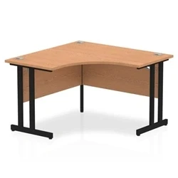 Image of Impulse 1200mm Corner Desk Oak Top Black Cantilever Leg