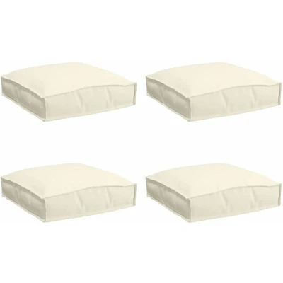 Image of vidaXL Pallet Cushions for Seat 4 pcs Cream 40x40x8 cm Oxford Fabric