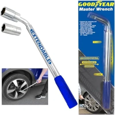 Image of Goodyear Wheel Master Tyre Wrench Telescopic Extendable Socket Nut 17 19/21 31mm