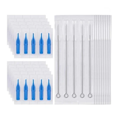 Image of ATOMUS 50 Pcs Sterilized Tattoo Needles 3rl Round Liner With 3rt Needle Tips Disposable Nozzle Set