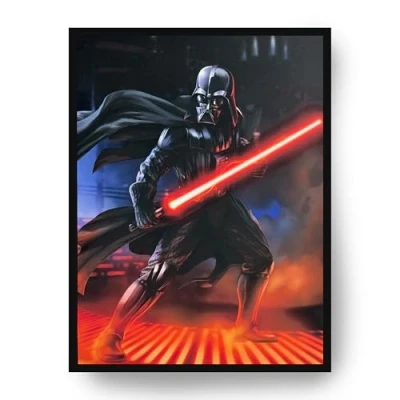 Image of Menkind Star Wars Darth Vader LED Light Up Canvas 30 cm x 40 Poster Box Wall Art