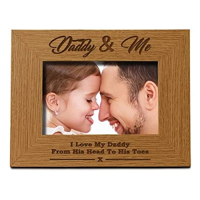 Image of ukgiftstoreonline Daddy and Me Wooden Photo Frame Gift (8 x 10 Inch)