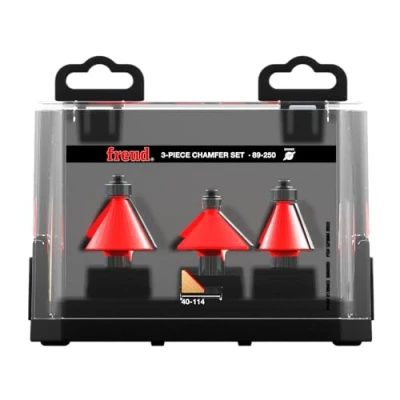 Image of Freud 89 250 3Piece Chamfer Bit Set, Multi, One Size