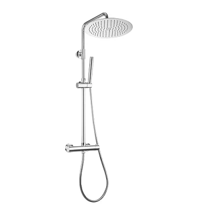 Image of JOHO Thermostatic Shower System Rain Set with Mixer Tap and XXL Head Diameter 30 cm Round Chrome