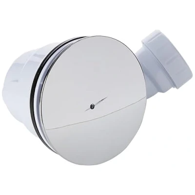 Image of VeeBath 90mm Fast Flow Easy Clean Shower Enclosure Tray Waste Trap, Drain Cover Chrome