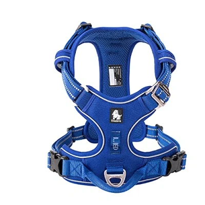 Image of WINHYEPET True Love No Pull Dog Harness Extra Reflective Pet for Small Medium Large Dogs Adjustbale Running Walking Padded Soft Mesh Vest Easy Control TLH56512(Royal Blue,L)