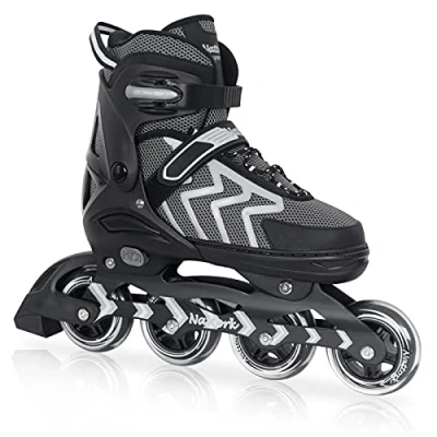 Image of Nattork Adjustable Inline Skates for Kids and Adult with Light Up Wheel, Outdoor &amp; Indoor Illuminating Roller Girls Boys,Beginners