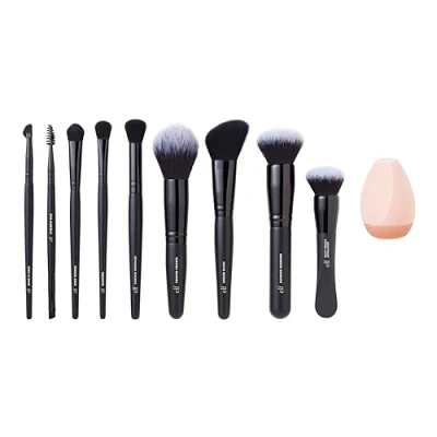 Image of e.l.f. Ten Out Of Brush Set, 10 Piece Kit, Brushes For Face Makeup, Eyes, Brows &amp; More, Made With Synthetic Bristles, Vegan Cruelty Free